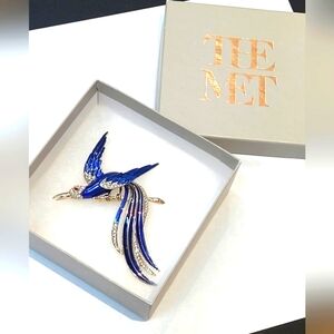 The Metropolitan Museum of Art bird of paradise crystal gold plated large brooch